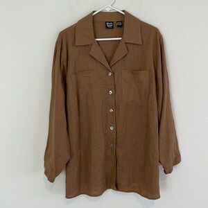 Alexandra Bartlett Brown Button Down Shirt